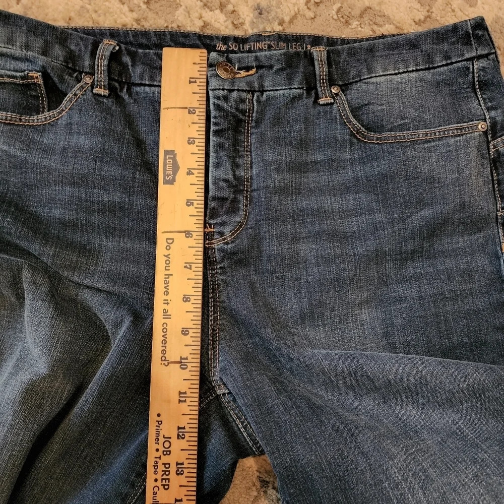 Chico's so lifting slim leg highrise jeans size 12 short 12P - Picture 12 of 16